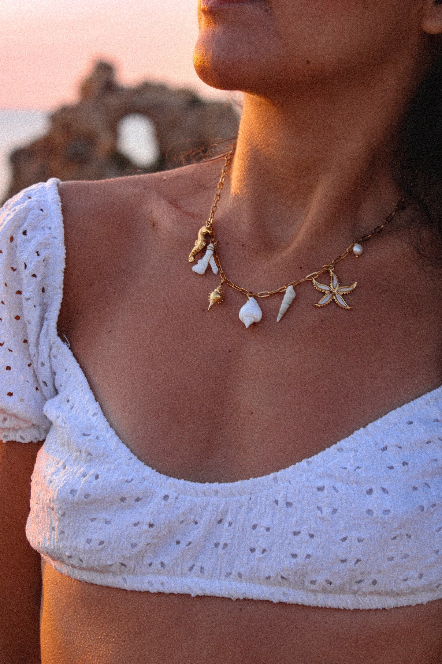 Charm Necklace with natural shells